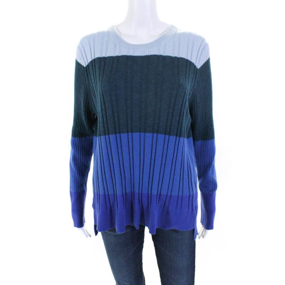 Tome Womens Blue Colorblock Sweater Blue Size 12 12075597